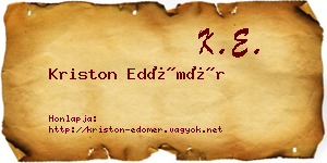 Kriston Edömér névjegykártya
